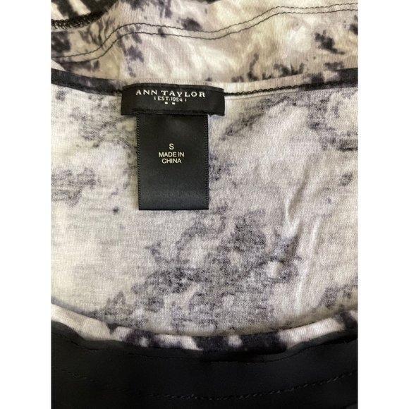 Ann Taylor Top Womens Sleeveless Black Multi Cotton Modal Round Neck Size Small - Picture 10 of 10